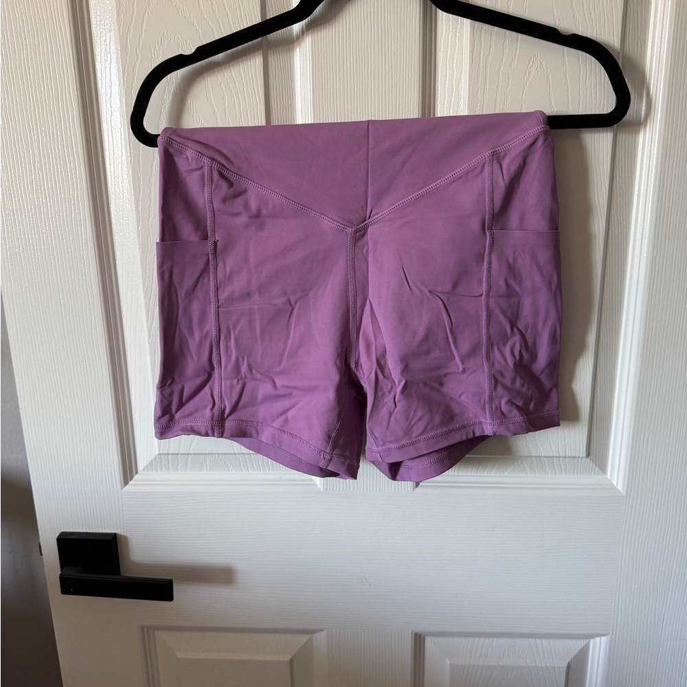 SHEFIT Purple High-Waisted Bike Shorts Performance Fit
